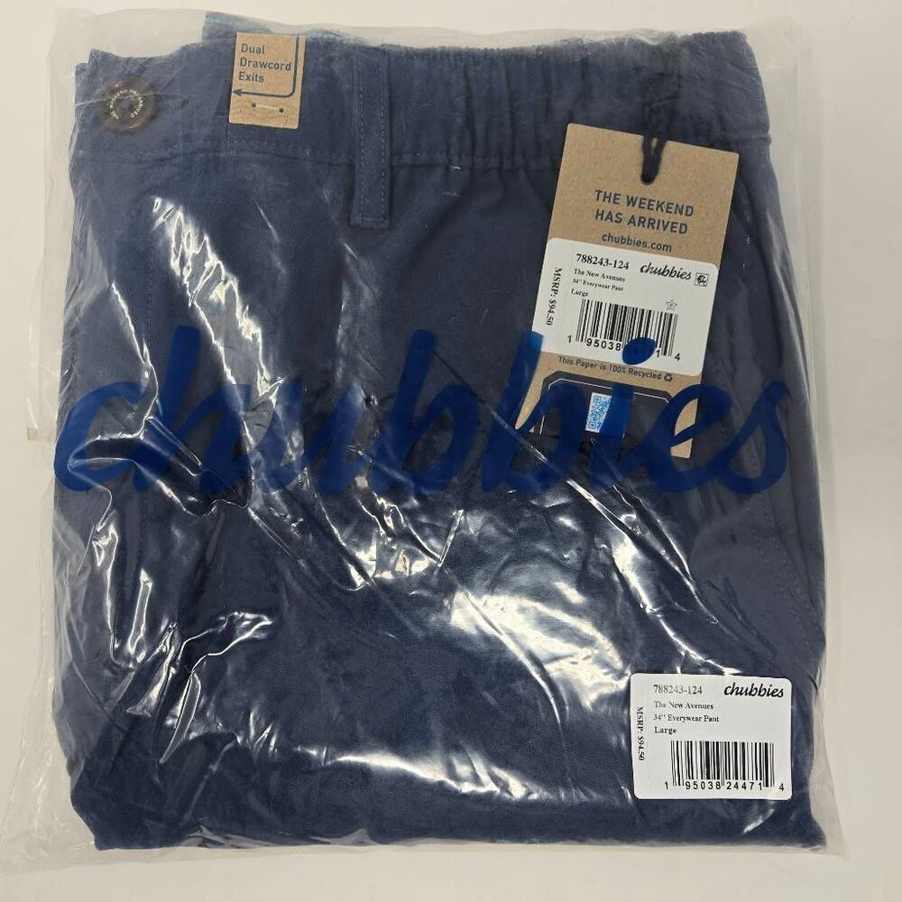 CHUBBIES EVERYWEAR PANT MENS LARGE 34" INSEAM BLUE THE NEW AVENUES NEW - Picture 2 of 4